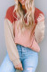 Color Block Long Sleeve Ribbed Loose Top
