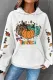 Thanksgiving Day Leopard Pumpkin Graphic Pocket Drawstring Casual Hoodie