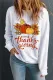Thanksgiving Day Pumpkin Graphic Round Neck Shift Casual Sweatshirt