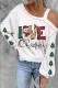 Merry Christmas Tree Snowman LOVE Graphic Cold Shoulder Shift Casual Blouse