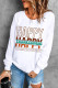 HAPPY Thanksgiving Letter Round Neck Shift Casual Sweatshirts