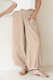 Jet Stream Shirred Wide Waistband Casual Textured Linen Pants