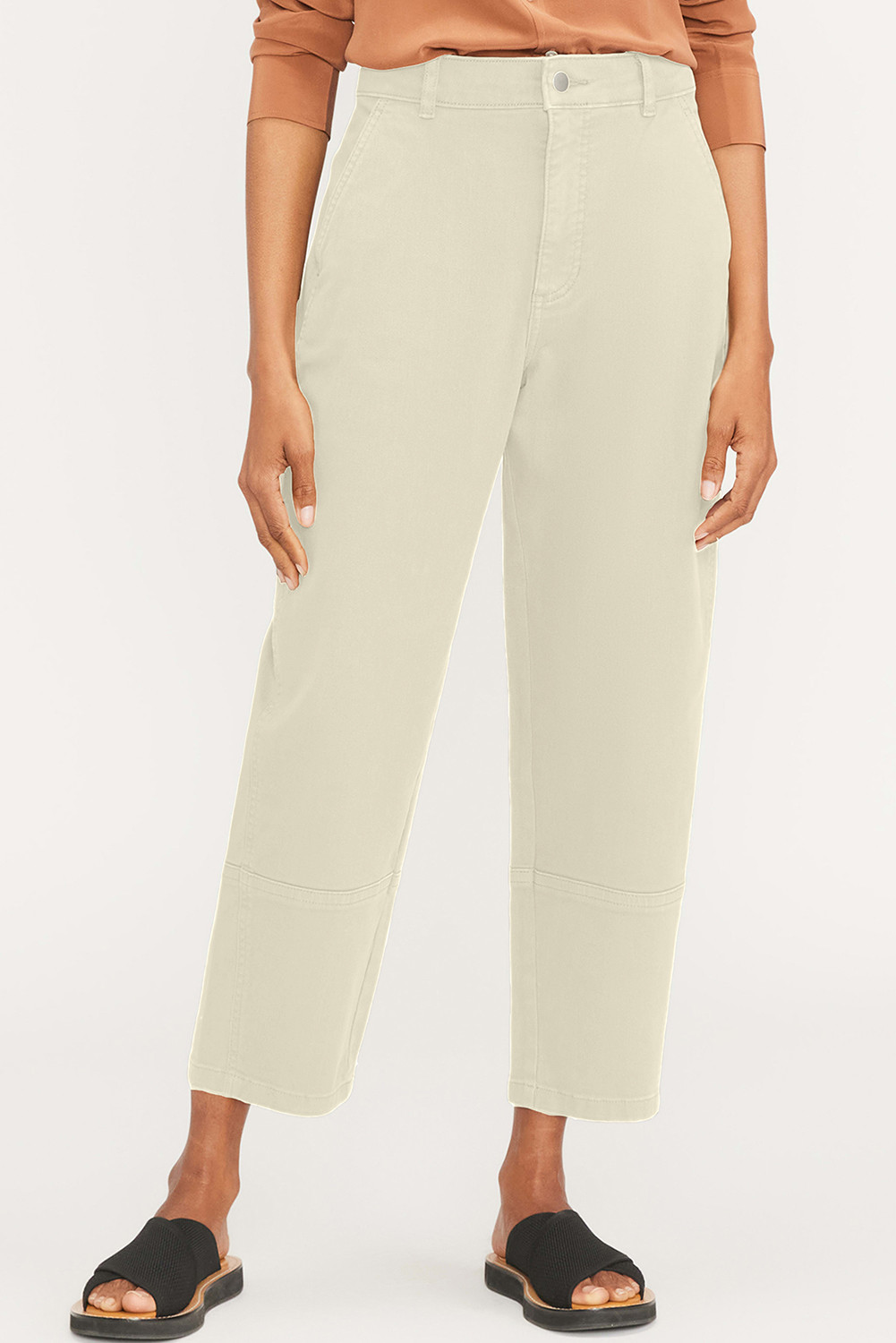 Beige Everlane Women's White and Cream Trousers
