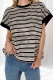 Black Stripe Stripe Top - Light Taupe