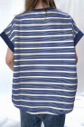 Blue Stripe Stripe Top - Light Taupe
