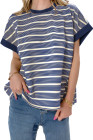 Blue Stripe Stripe Top - Light Taupe