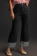 Black The Colette Cuffed High-Rise Wide-Leg Jeans by Maeve
