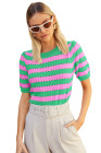 Pink Stripe sweater tops