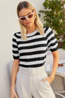 Black Stripe sweater tops