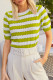 Green Stripe sweater tops