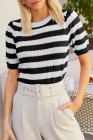 Black Stripe sweater tops