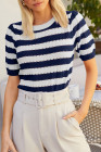 Navy Stripe sweater tops