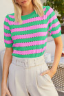 Pink Stripe sweater tops