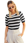 Black Stripe sweater tops