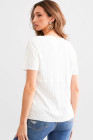White BKE Textured Knit Henley - Women_s Shirts Blouses_y