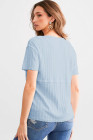 Beau Blue BKE Textured Knit Henley - Women_s Shirts Blouses_y