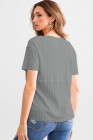 Medium Grey BKE Textured Knit Henley - Women_s Shirts Blouses_y