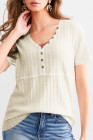 Beige BKE Textured Knit Henley - Women_s Shirts Blouses_y