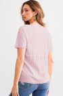 Light Pink BKE Textured Knit Henley - Women_s Shirts Blouses_y