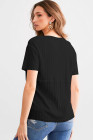 Black BKE Textured Knit Henley - Women_s Shirts Blouses_y
