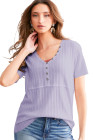 Orchid Petal BKE Textured Knit Henley - Women_s Shirts Blouses_y