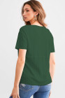 Blackish Green BKE Textured Knit Henley - Women_s Shirts Blouses_y