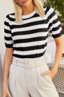 Black Stripe sweater tops