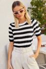 Black Stripe sweater tops