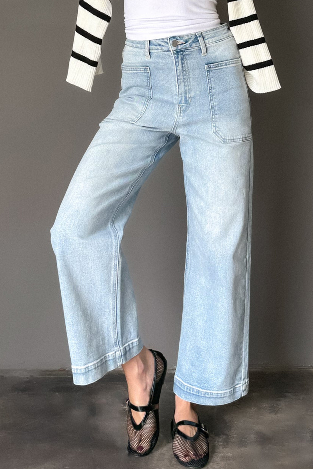 EVALESS Womens Wide Leg Baggy Jeans High Waisted Stretchy Loose Basic Trouser Denim Pants 2025 Trendy Womenswear Outfits