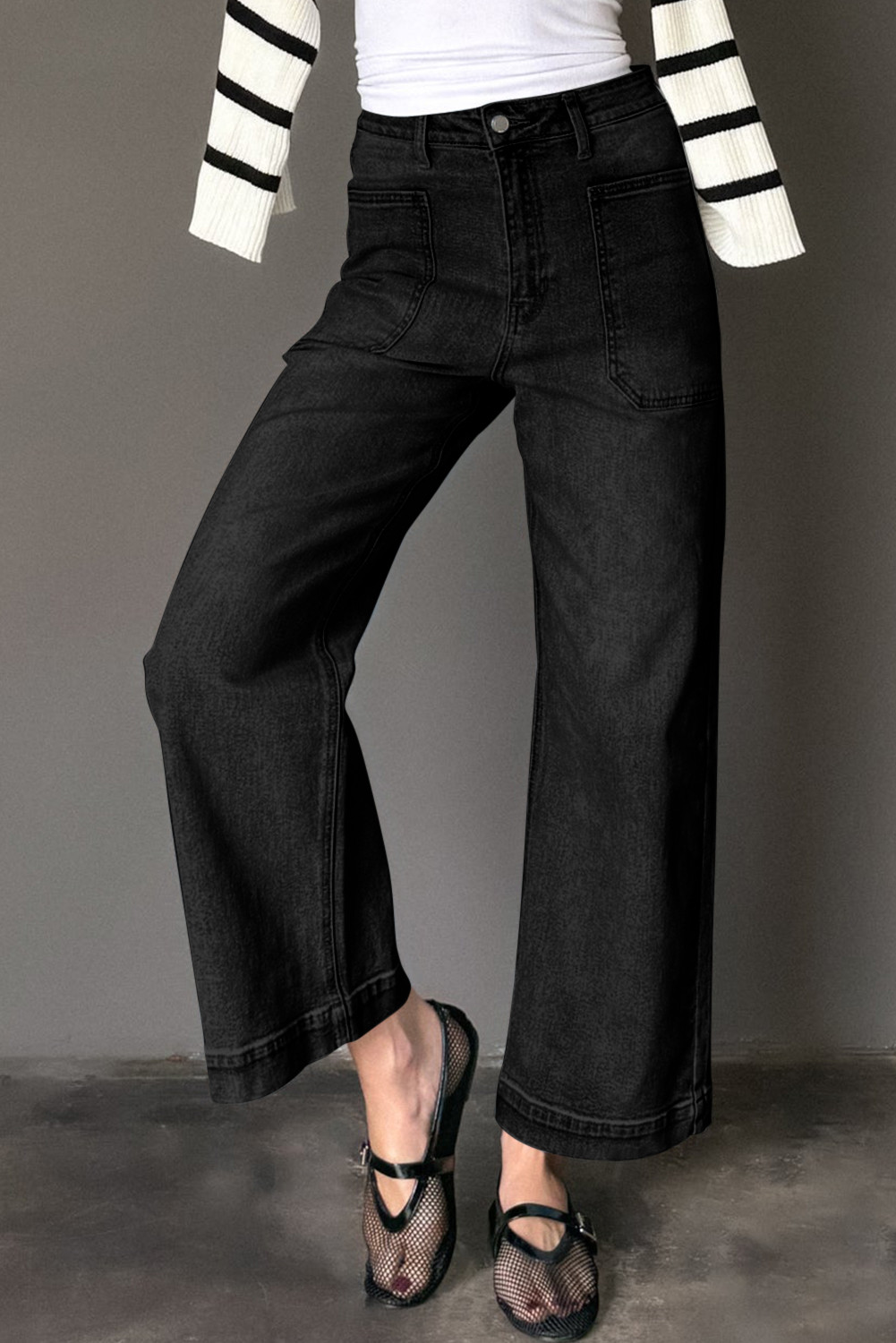 EVALESS Womens Wide Leg Baggy Jeans High Waisted Stretchy Loose Basic Trouser Denim Pants 2025 Trendy Womenswear Outfits