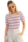 Pink Stripe sweater tops
