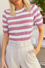 Pink Stripe sweater tops
