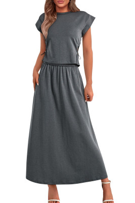 Dark Grey skirt suit LC631130-P2011