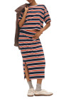 Navy Stripe skirt sets