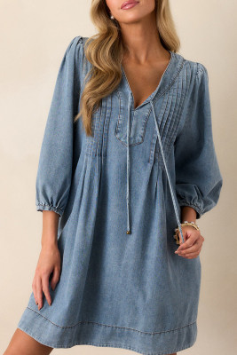 Light Blue women's denim dress LC786806-P4