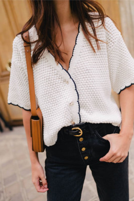 White women's cardigan LC2712107-P1