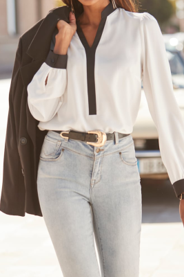 White LASCANA Blouse in Ecru LC25130309-P1