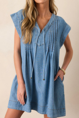 Light Blue women's denim dresses LC786815-P4