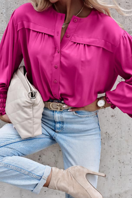 Rose Red Solid color shirt LC2556018-P6