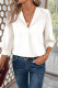 White Women Simple And Fashionable Elegant Commuting Shirt With Turn-Down Collar And Three-Quarter Sleeves