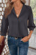 Carbon Grey Women Simple And Fashionable Elegant Commuting Shirt With Turn-Down Collar And Three-Quarter Sleeves