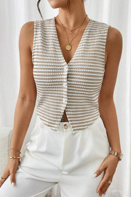 Khaki Stripe vest LC853456-P1619