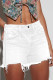 White women's denim shorts