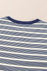 Blue Stripe Stripe Top - Light Taupe