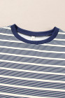 Blue Stripe Stripe Top - Light Taupe