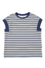 Blue Stripe Stripe Top - Light Taupe