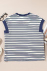 Blue Stripe Stripe Top - Light Taupe