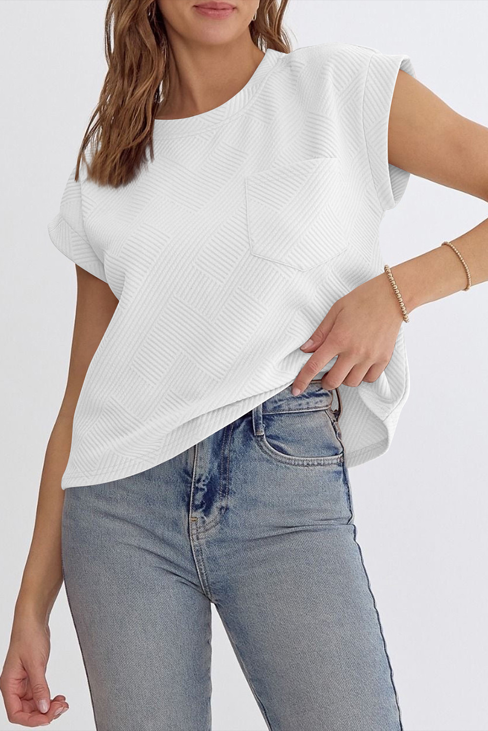 EVALESS Womens Summer Tops Crewneck Cap Sleeve Dressy Casual Business Textured Solid Loose Basic T Shirts Tee Blouses