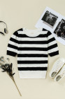 Black Stripe sweater tops