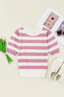 Pink Stripe sweater tops